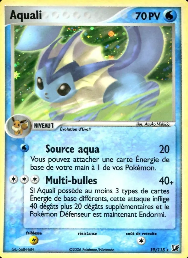 Carte Pokémon Aquali de l'extension EX Forces Cachées