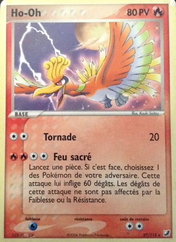 Carte Pokémon Ho-Oh de l'extension EX Forces Cachées