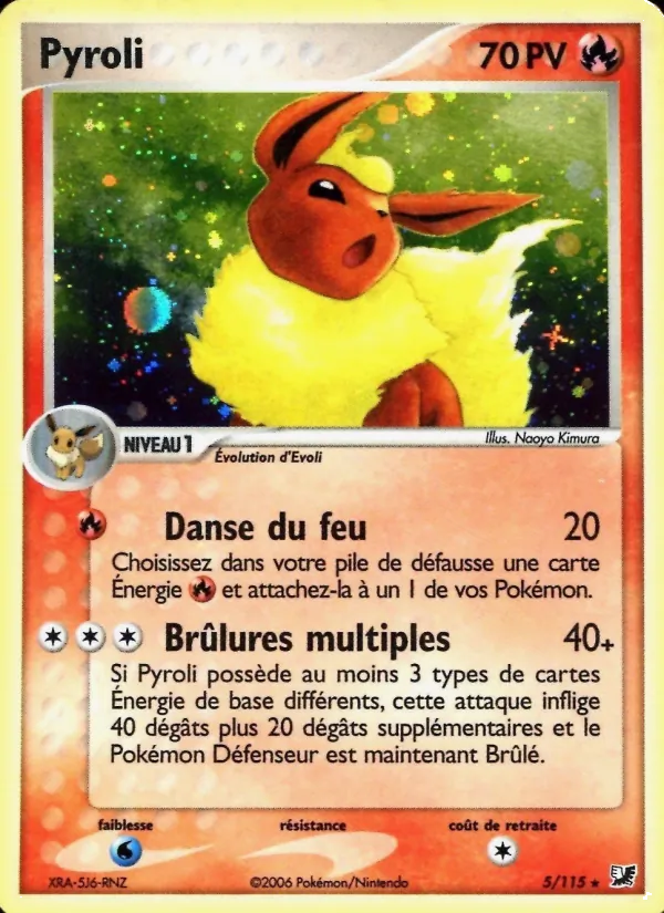 Carte Pokémon Pyroli de l'extension EX Forces Cachées