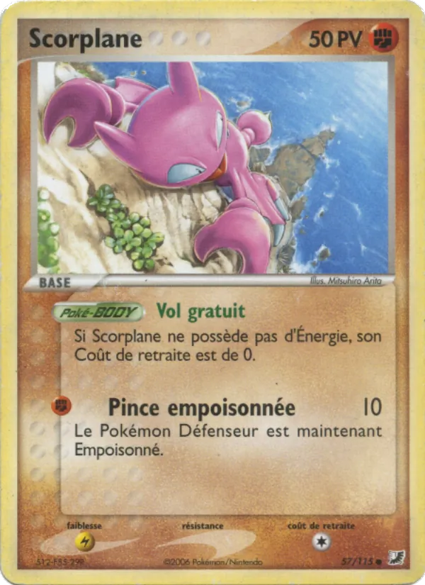 Carte Pokémon Scorplane de l'extension EX Forces Cachées