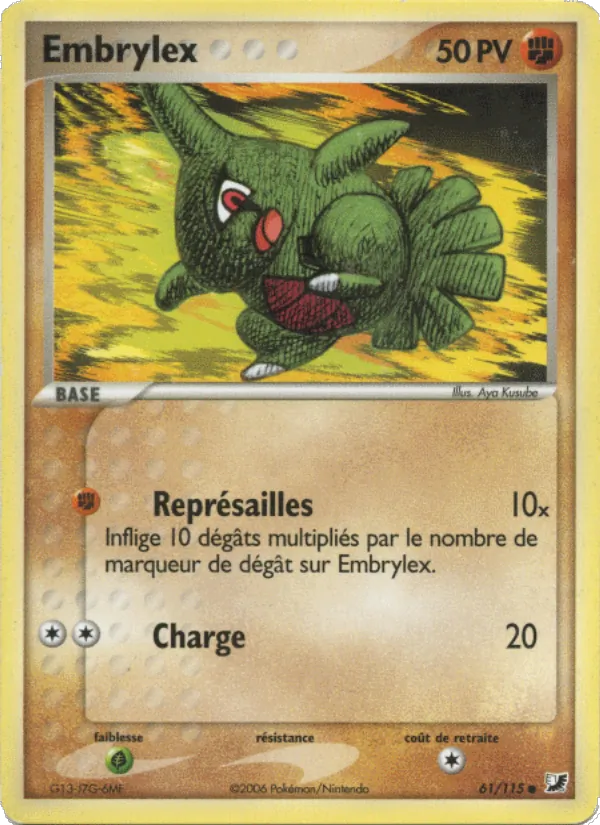 Carte Pokémon Embrylex de l'extension EX Forces Cachées