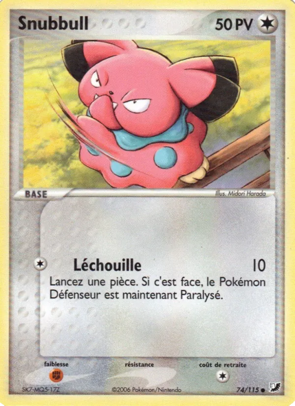 Carte Pokémon Snubbull de l'extension EX Forces Cachées