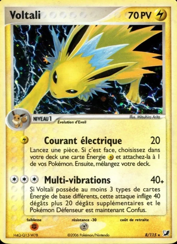 Carte Pokémon Voltali de l'extension EX Forces Cachées