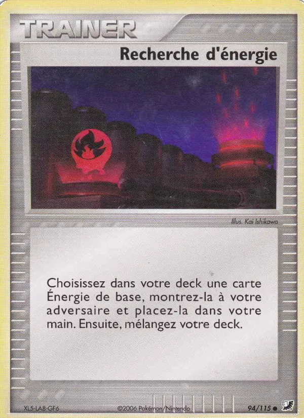 Carte Pokémon Recherche d'énergie de l'extension EX Forces Cachées