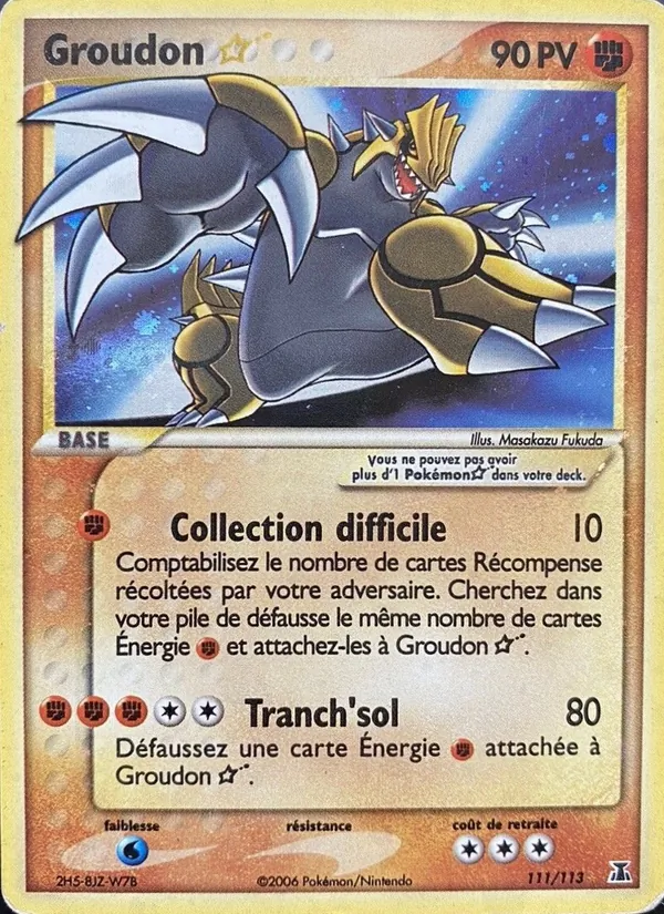 Carte Pokémon Groudon ☆ de l'extension EX Espèces Delta