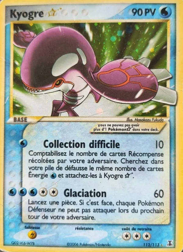 Carte Pokémon Kyogre ☆ de l'extension EX Espèces Delta