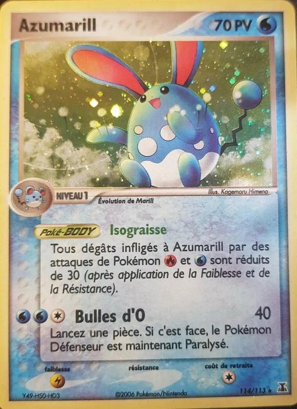 Carte Pokémon Azumarill de l'extension EX Espèces Delta