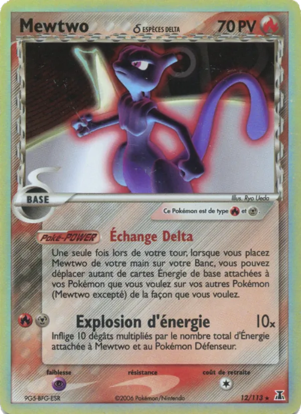 Carte Pokémon Mewtwo δ de l'extension EX Espèces Delta