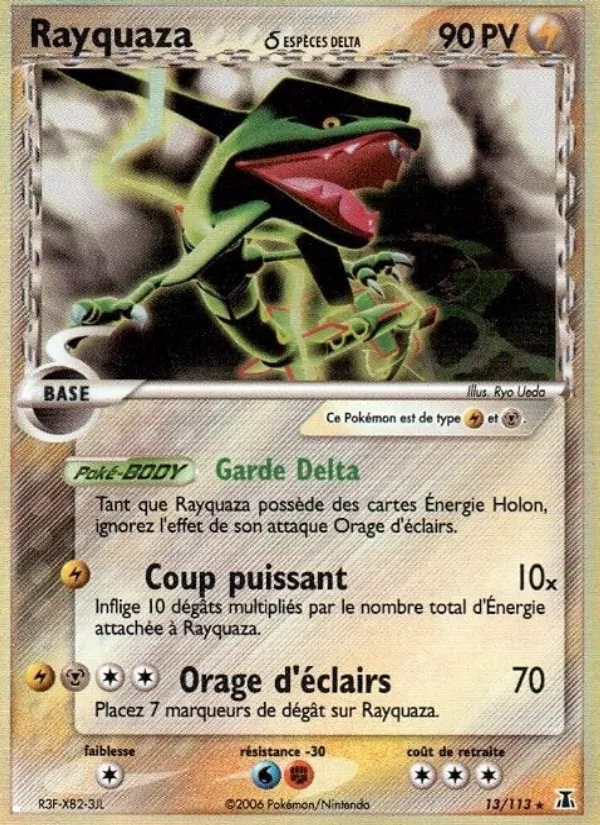 Carte Pokémon Rayquaza δ de l'extension EX Espèces Delta