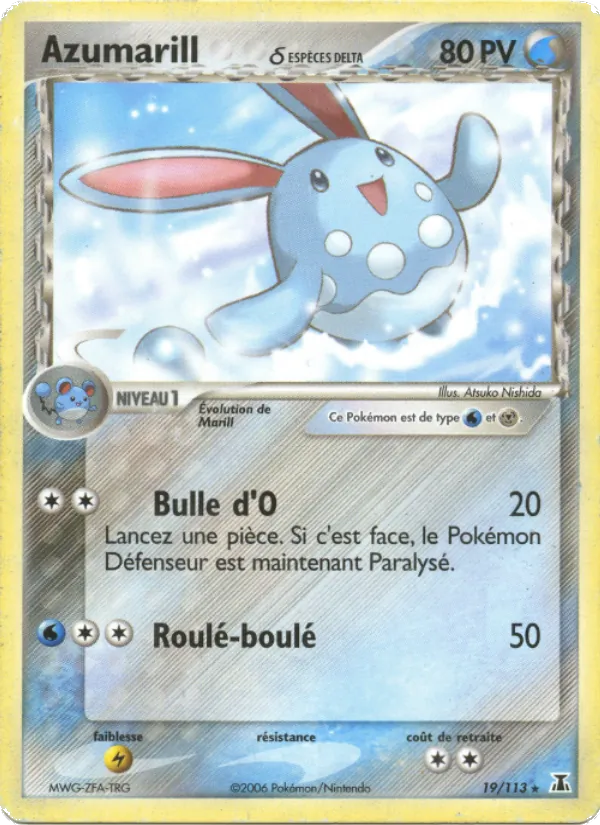 Carte Pokémon Azumarill δ de l'extension EX Espèces Delta