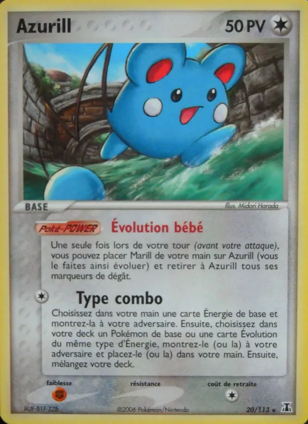 Carte Pokémon Azurill de l'extension EX Espèces Delta