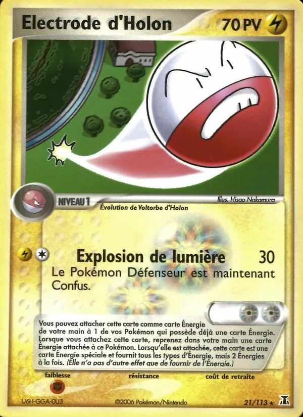 Carte Pokémon Electrode d'Holon de l'extension EX Espèces Delta
