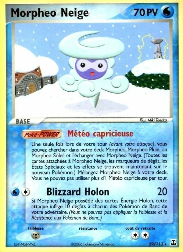 Carte Pokémon Morpheo Neige de l'extension EX Espèces Delta