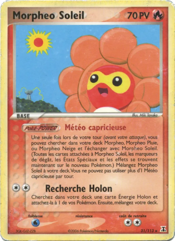 Carte Pokémon Morpheo Soleil de l'extension EX Espèces Delta