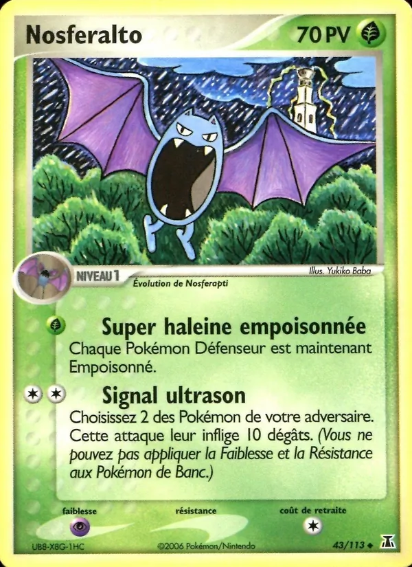 Carte Pokémon Nosferalto de l'extension EX Espèces Delta