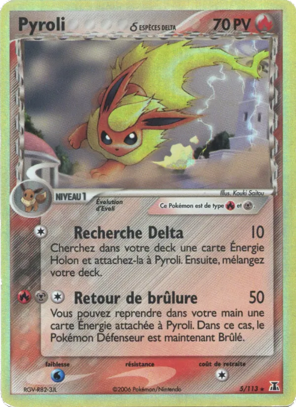 Carte Pokémon Pyroli δ de l'extension EX Espèces Delta