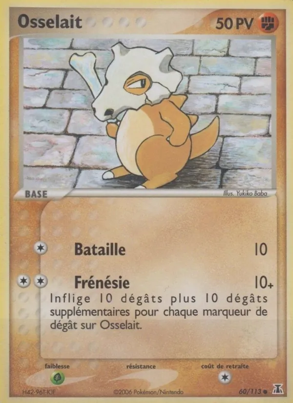 Carte Pokémon Osselait de l'extension EX Espèces Delta