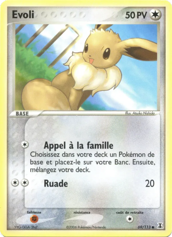 Carte Pokémon Evoli de l'extension EX Espèces Delta
