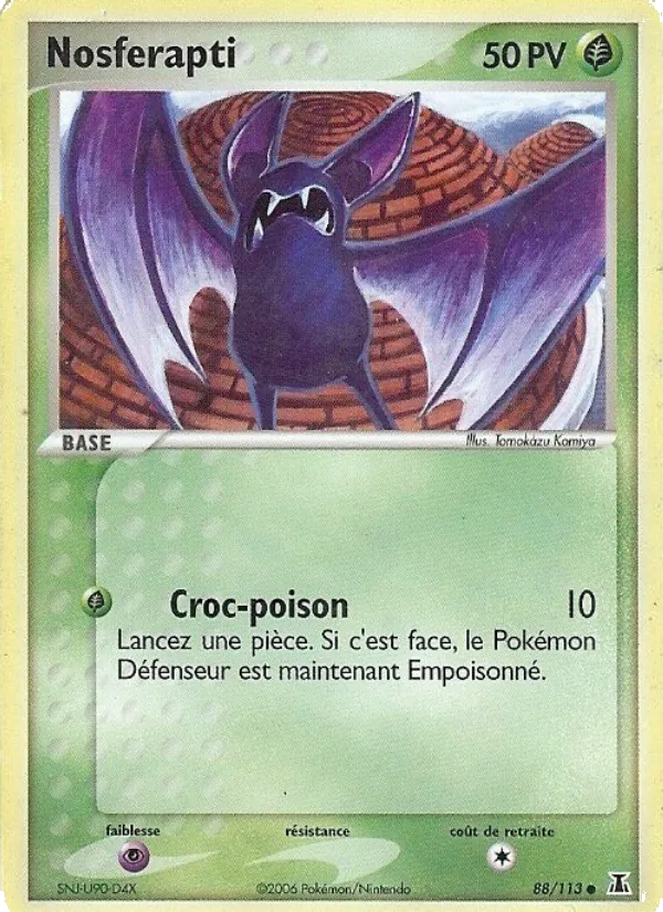 Carte Pokémon Nosferapti de l'extension EX Espèces Delta