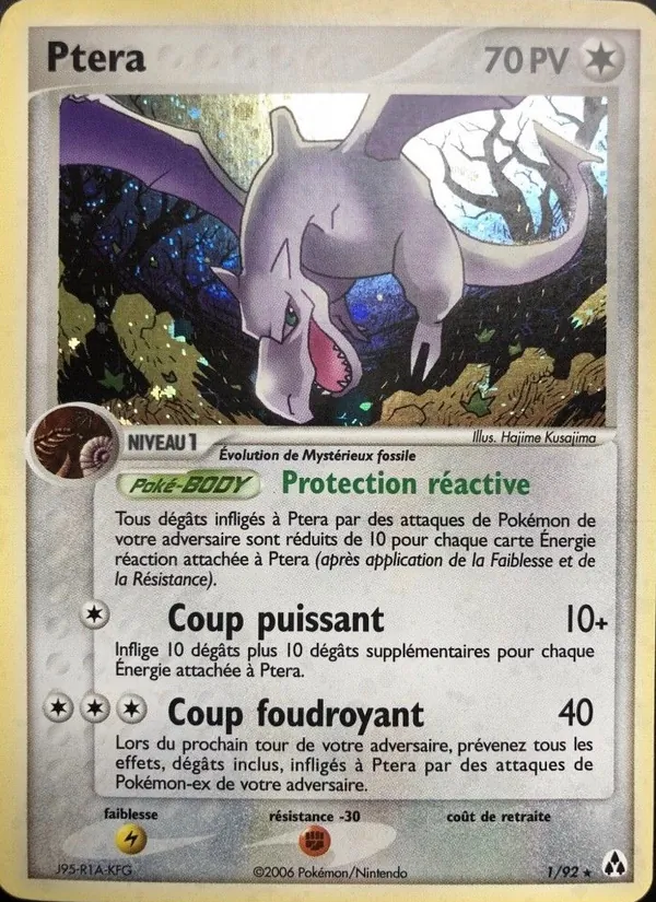 Carte Pokémon Ptéra de l'extension EX Créateurs de légendes