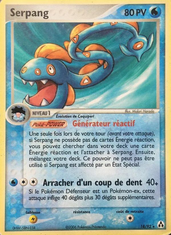 Carte Pokémon Serpang de l'extension EX Créateurs de légendes