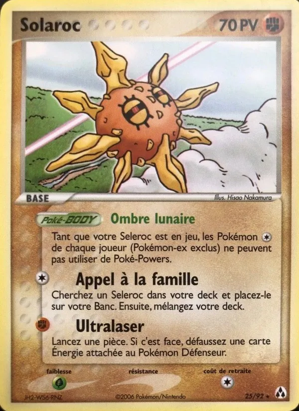 Carte Pokémon Solaroc de l'extension EX Créateurs de légendes