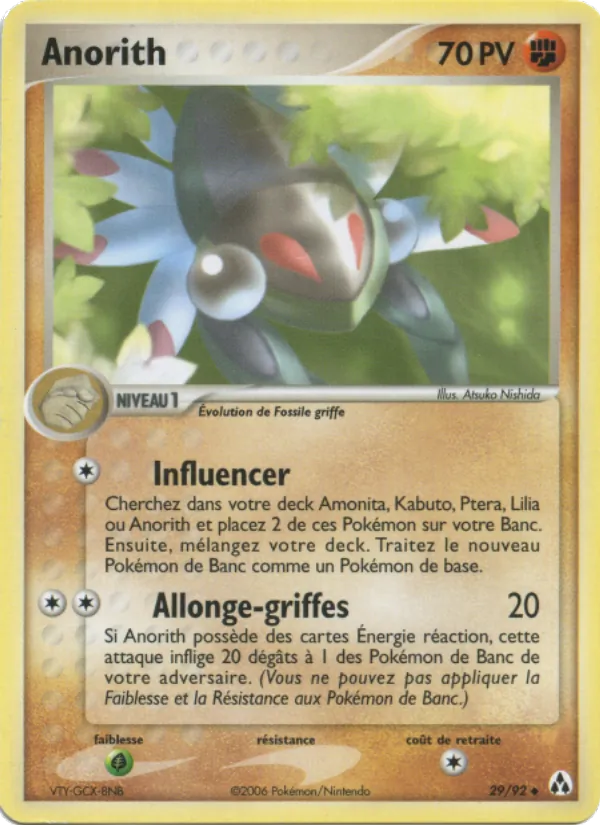 Carte Pokémon Anorith de l'extension EX Créateurs de légendes
