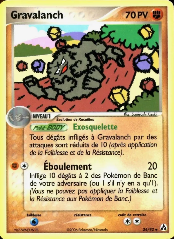 Carte Pokémon Gravalanch de l'extension EX Créateurs de légendes