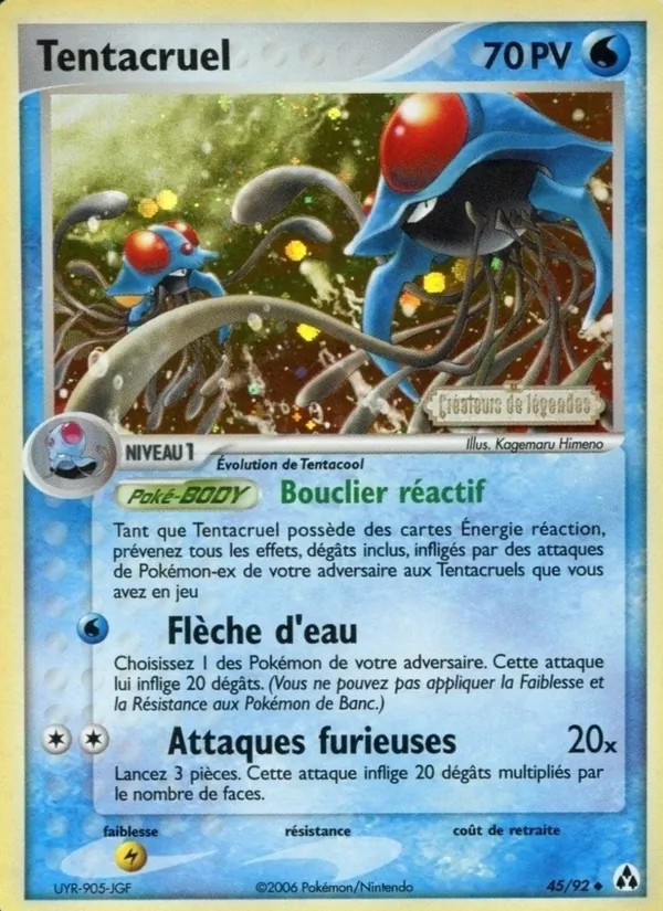 Carte Pokémon Tentacruel de l'extension EX Créateurs de légendes
