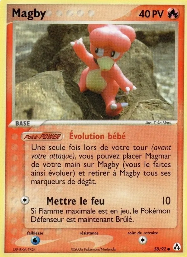 Carte Pokémon Magby de l'extension EX Créateurs de légendes