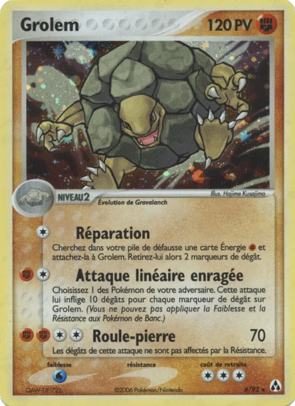Carte Pokémon Grolem de l'extension EX Créateurs de légendes