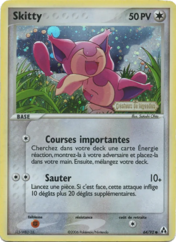 Carte Pokémon Skitty de l'extension EX Créateurs de légendes