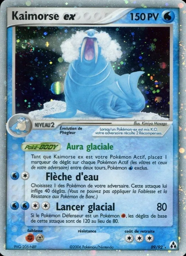 Carte Pokémon Kaimorse ex de l'extension EX Créateurs de légendes