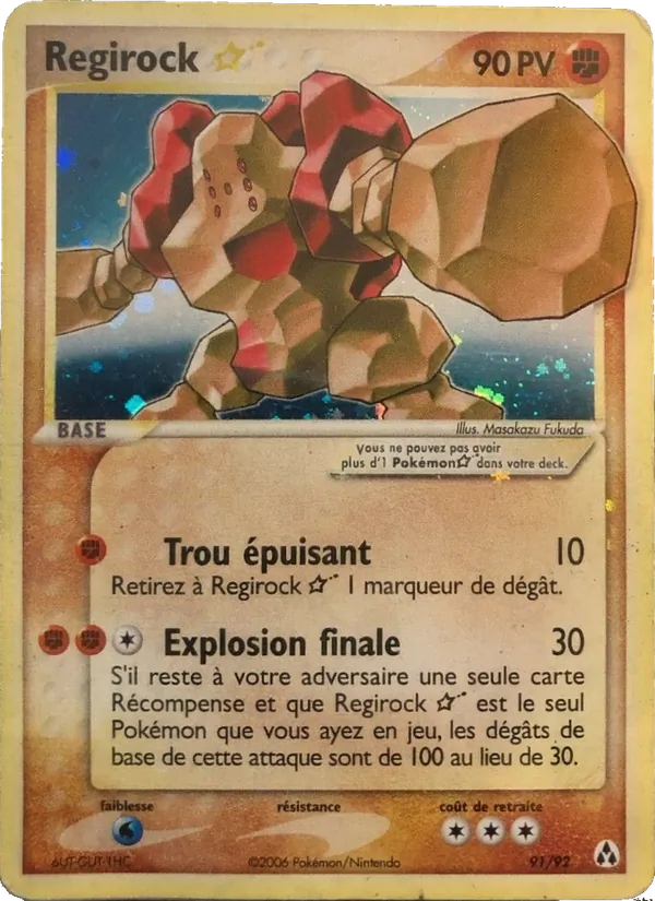 Carte Pokémon Regirock ☆ de l'extension EX Créateurs de légendes