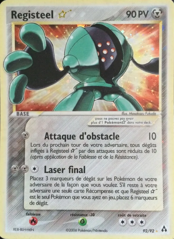 Carte Pokémon Registeel ☆ de l'extension EX Créateurs de légendes