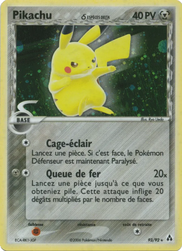 Carte Pokémon Pikachu δ de l'extension EX Créateurs de légendes