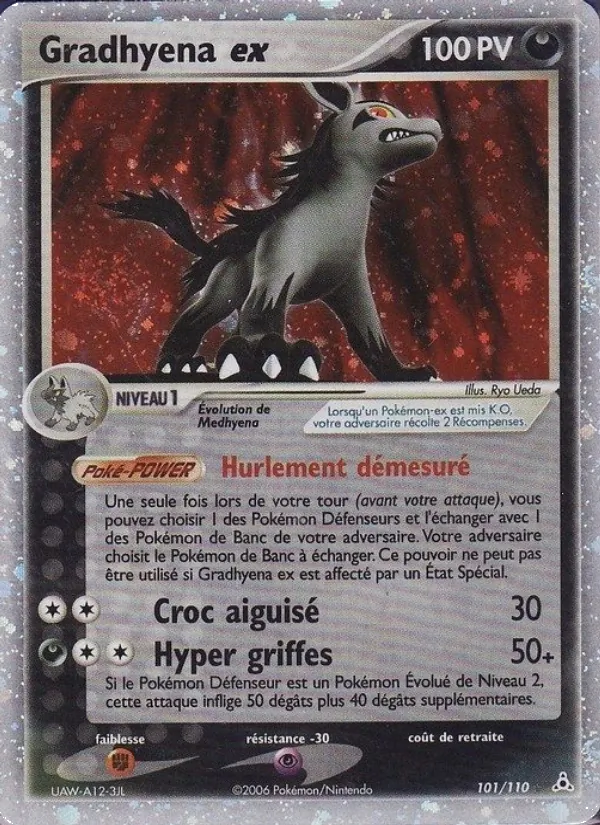 Carte Pokémon Gradhyena ex de l'extension EX Fantômes Holon