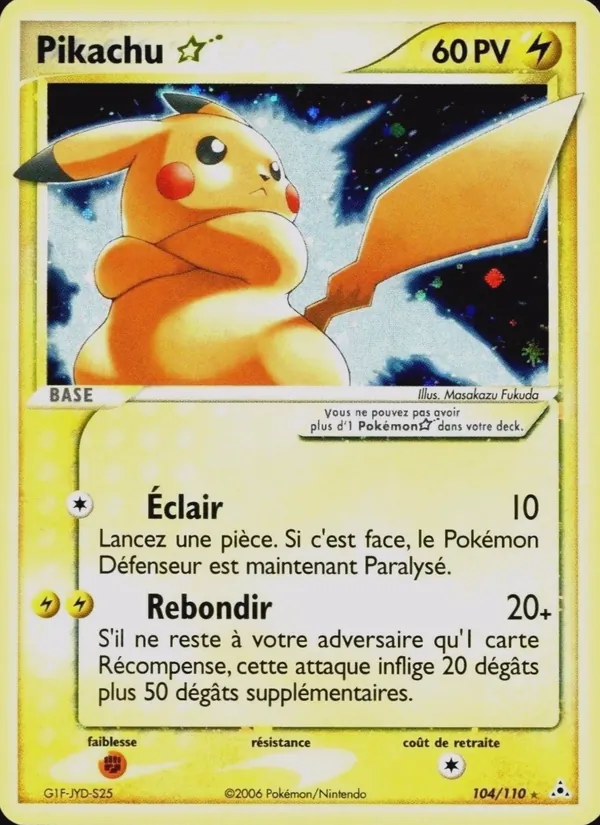 Carte Pokémon Pikachu ☆ de l'extension EX Fantômes Holon