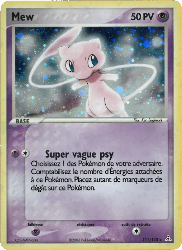 Carte Pokémon Mew de l'extension EX Fantômes Holon
