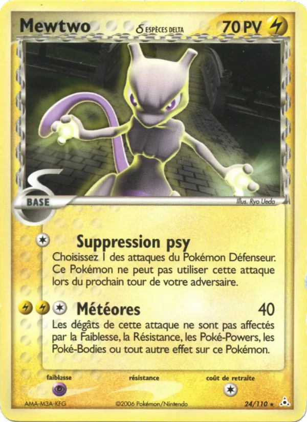 Carte Pokémon Mewtwo δ de l'extension EX Fantômes Holon