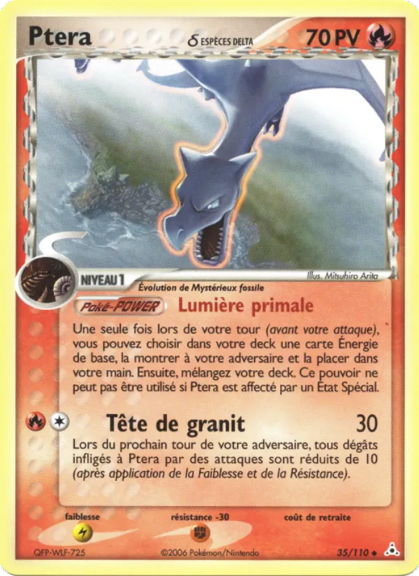 Carte Pokémon Ptera δ de l'extension EX Fantômes Holon
