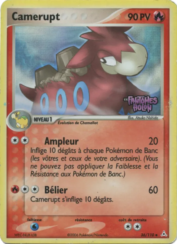 Carte Pokémon Camérupt de l'extension EX Fantômes Holon