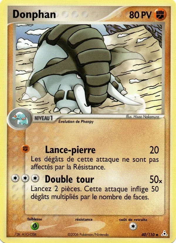 Carte Pokémon Donphan de l'extension EX Fantômes Holon