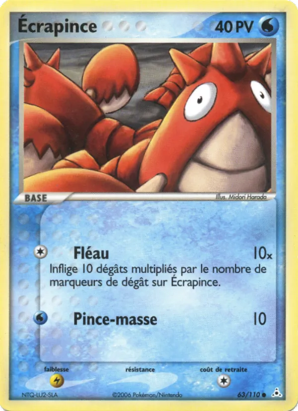 Carte Pokémon Ecrapince de l'extension EX Fantômes Holon