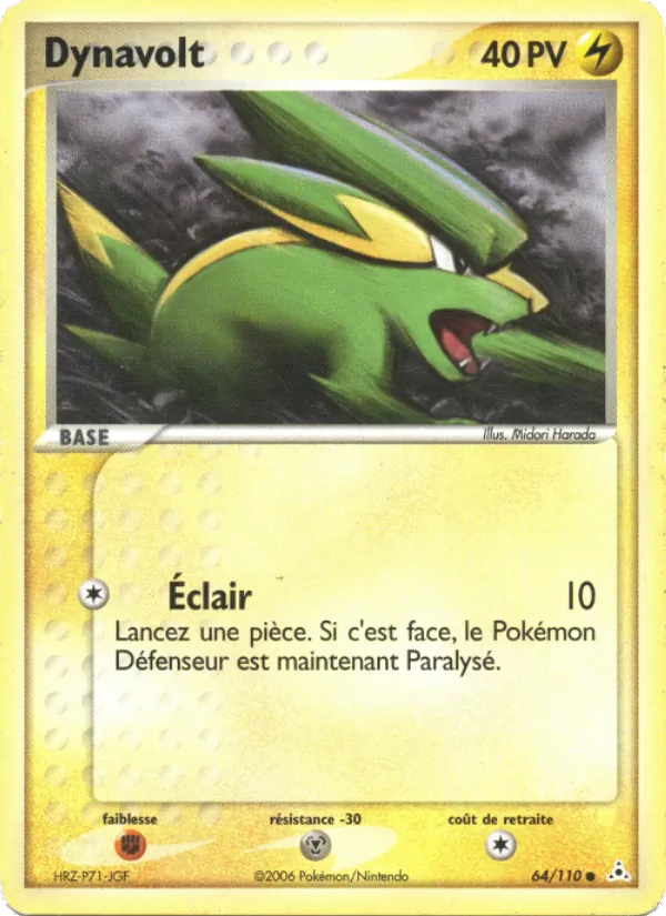 Carte Pokémon Dynavolt de l'extension EX Fantômes Holon