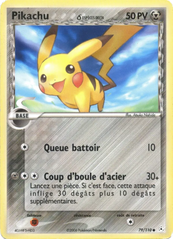 Carte Pokémon Pikachu δ de l'extension EX Fantômes Holon
