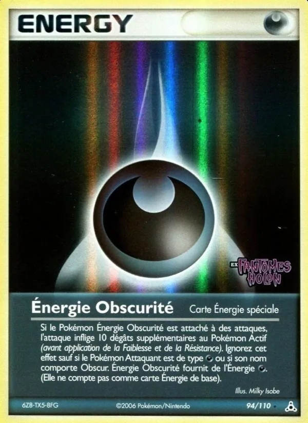 Carte Pokémon Énergie Obscurité de l'extension EX Fantômes Holon