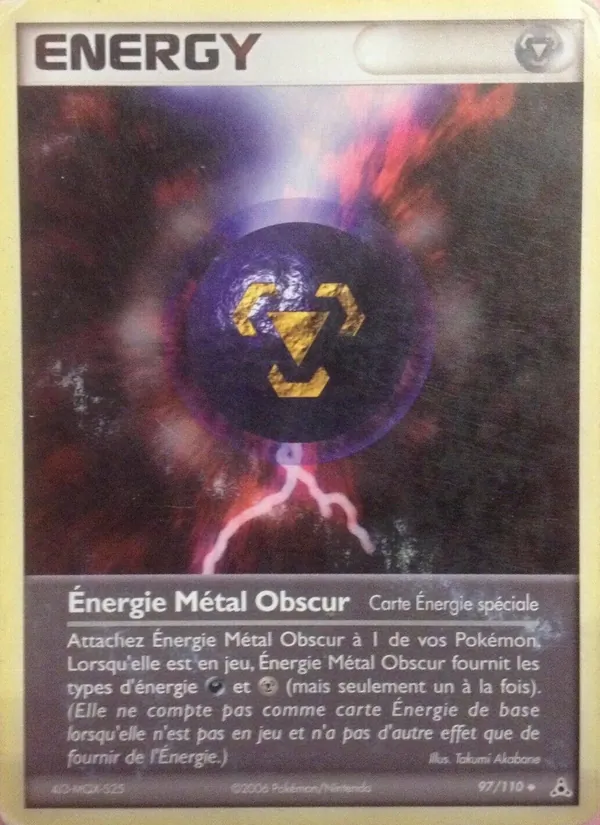 Carte Pokémon Énergie Métal Obscur de l'extension EX Fantômes Holon