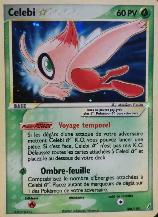 Carte Pokémon Celebi ☆ de l'extension EX Gardiens de Cristal