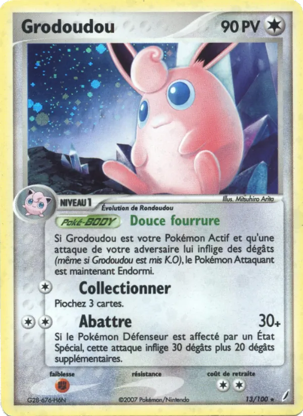 Carte Pokémon Grodoudou de l'extension EX Gardiens de Cristal